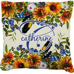 Sunflowers Faux-Linen Throw Pillow 20" (Personalized)