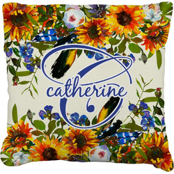Sunflowers Faux-Linen Throw Pillow (Personalized)