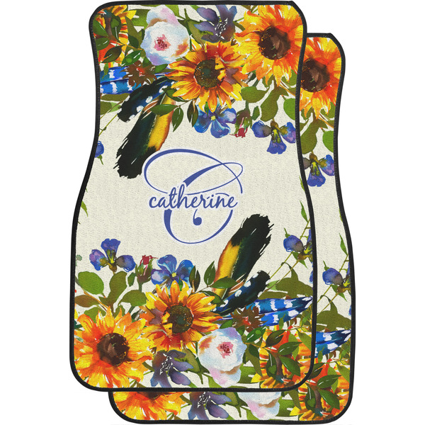 Custom Sunflowers Car Floor Mats (Front Seat) (Personalized)