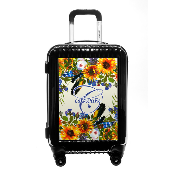 Custom Sunflowers Carry On Hard Shell Suitcase (Personalized)