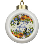 Sunflowers Ceramic Ball Ornament (Personalized)