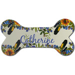 Sunflowers Ceramic Dog Ornament - Front w/ Name and Initial