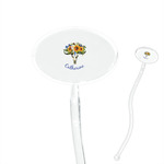 Sunflowers 7" Oval Plastic Stir Sticks - Clear (Personalized)