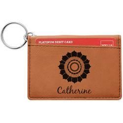 Sunflowers Leatherette Keychain ID Holder - Double Sided (Personalized)