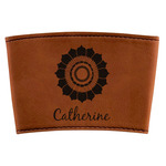 Sunflowers Leatherette Cup Sleeve (Personalized)