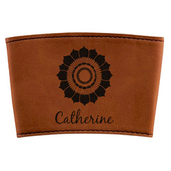Sunflowers Leatherette Cup Sleeve (Personalized)
