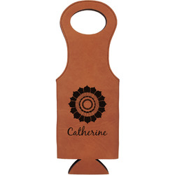 Sunflowers Leatherette Wine Tote (Personalized)