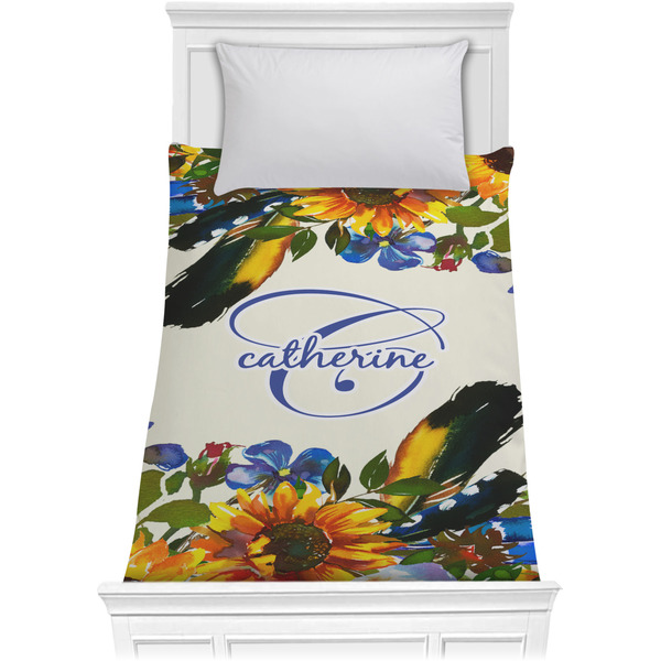 Custom Sunflowers Comforter - Twin XL (Personalized)