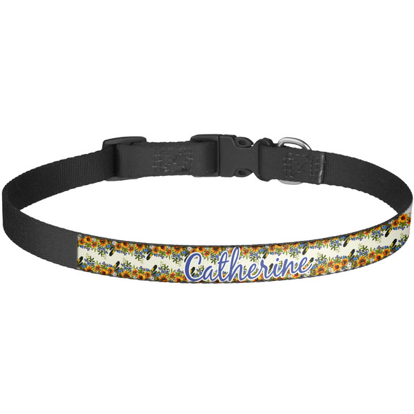 Custom Sunflowers Dog Collar - Large (Personalized)