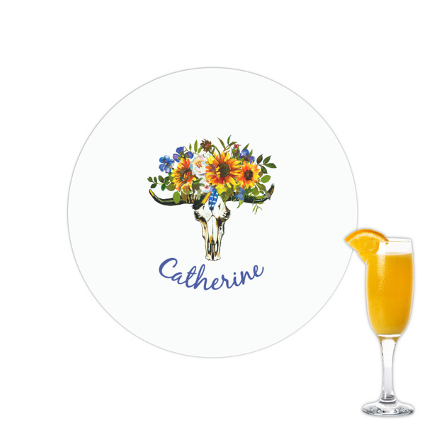 Custom Sunflowers Printed Drink Topper - 2.15" (Personalized)