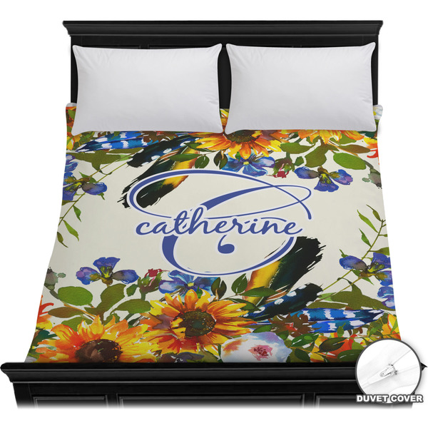 Custom Sunflowers Duvet Cover - Full / Queen (Personalized)