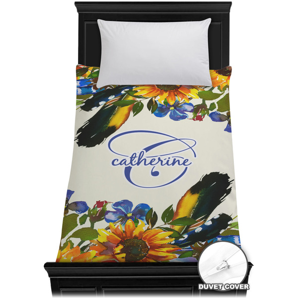 Custom Sunflowers Duvet Cover - Twin XL (Personalized)