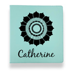 Sunflowers Leather Binder - 1" - Teal (Personalized)