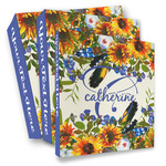 Sunflowers 3 Ring Binder - Full Wrap (Personalized)