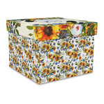 Sunflowers Gift Box with Lid - Canvas Wrapped - Large (Personalized)