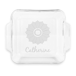 Sunflowers Glass Cake Dish - 8in x 8in (Personalized)