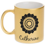 Sunflowers Metallic Gold Mug (Personalized)