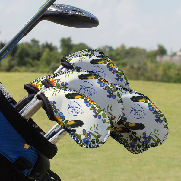 Custom Sunflowers Golf Club Iron Cover - Set of 9 (Personalized)