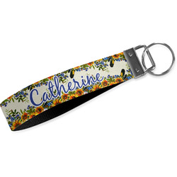 Sunflowers Wristlet Webbing Keychain Fob (Personalized)