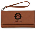 Sunflowers Ladies Leatherette Wallet - Laser Engraved - Rawhide (Personalized)