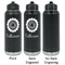 Sunflowers Laser Engraved Water Bottles - 2 Styles - Front & Back View