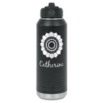 Sunflowers Water Bottle - Laser Engraved - Front (Personalized)