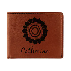 Sunflowers Leatherette Bifold Wallet - Single Sided (Personalized)