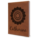 Sunflowers Leather Sketchbook - Large - Single Sided (Personalized)