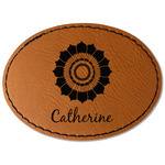 Sunflowers Faux Leather Iron On Patch - Oval (Personalized)