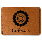 Sunflowers Faux Leather Iron On Patch - Rectangle (Personalized)