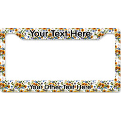 Sunflowers License Plate Frame - Style B (Personalized)