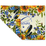 Sunflowers Double-Sided Linen Placemat - Single w/ Name and Initial