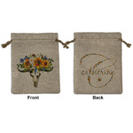 Sunflowers Medium Burlap Gift Bag - Front & Back (Personalized)