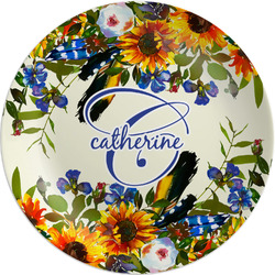 Sunflowers Melamine Salad Plate - 8" (Personalized)