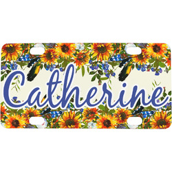 Sunflowers Mini / Bicycle License Plate (4 Holes) (Personalized)