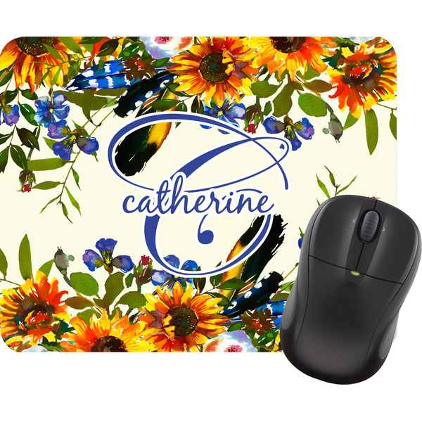 Custom Sunflowers Rectangular Mouse Pad (Personalized)