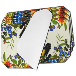 Sunflowers Dining Table Mat - Octagon - Set of 4 (Single-Sided) w/ Name and Initial