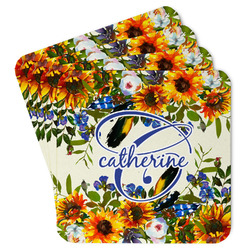 Sunflowers Paper Coasters w/ Name and Initial