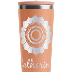 Sunflowers RTIC Everyday Tumbler with Straw - 28oz - Peach - Single-Sided (Personalized)