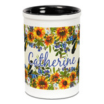 Sunflowers Ceramic Pencil Holders - Black