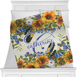 Sunflowers Minky Blanket - Toddler / Throw - 60"x50" - Double Sided (Personalized)