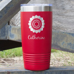 Sunflowers 20 oz Stainless Steel Tumbler - Red - Double Sided (Personalized)