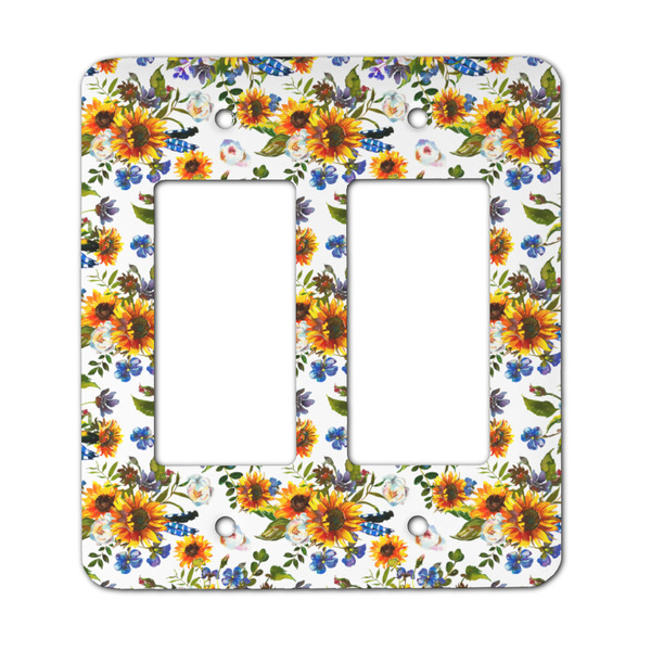 Custom Sunflowers Rocker Style Light Switch Cover - Two Switch