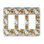 Sunflowers Rocker Style Light Switch Cover - Three Switch