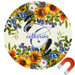 Sunflowers Round Car Magnet - 10" (Personalized)