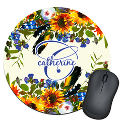 Sunflowers Round Mouse Pad (Personalized)