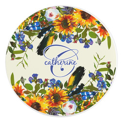 Sunflowers Round Stone Trivet (Personalized)