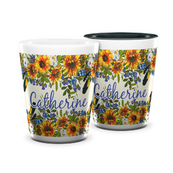 Sunflowers Ceramic Shot Glass - 1.5 oz (Personalized)
