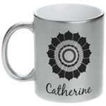 Sunflowers Metallic Silver Mug (Personalized)