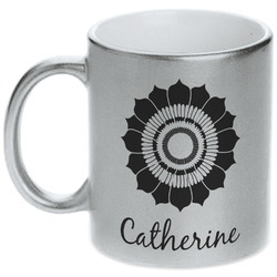 Sunflowers Metallic Silver Mug (Personalized)